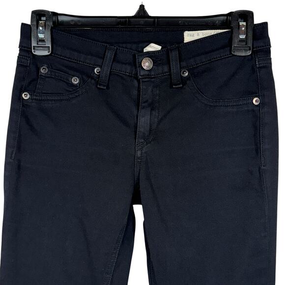 Rag & Bone SZ 26 Legging Jegging Pants Stretch Low-Rise Zip-Fly Black Plush - Picture 2 of 11